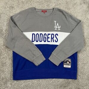 Mitchell Ness Dodgers Sweatshirt 2X Colorblock LA StreetwearCrewneck Cooperstown
